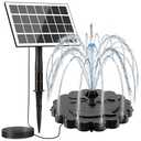 Jutai Detachable Floating Solar Fountain Kit -No Battery, DIY 3.5W Glass Solar Panel Water Pump Works in Shadow for Bird Bath, Water Feature,Garden, Outdoor-7 Nozzles,9.8ft Power Cord