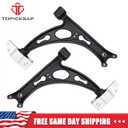 2PCS Front Lower Control Arms Suspension Kits Fits for Volkswagen for EOS 07-16, for Golf 2010-2014, for GTI 2006-2014, for Rabbit 2006-2009, for Audi A3 2006-2013, A3 Quattro 2007-2013