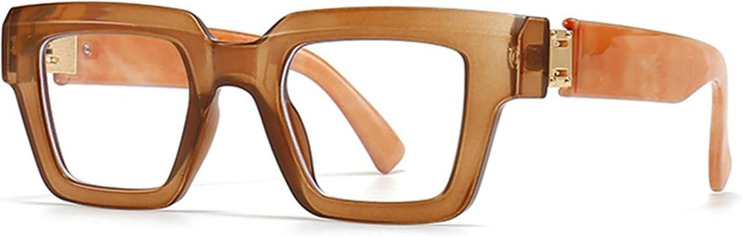Style Reading Glasses for Women Men, Fashion Square Blue Light Blocking Readers L05