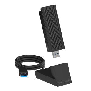 NETGEAR Nighthawk WiFi 7 USB 3.0 Adapter (A9000)  BE6500 Tri-Band Wireless Gigabit Speed (Up to 6.5 Gbps)  6 GHz Band  Works with Any Router or Mesh System  for Windows 11 PC