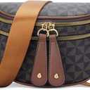 KKXIU Crossbody Sling Bag for Women Trendy Fanny Pack Vegan Leather Chest Bag (1-brown)