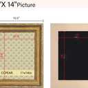 11x14 Vintage Picture Frame Gold,Classical Antique Frame Wide Lines