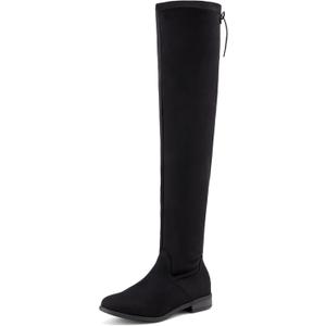 DREAM PAIRS Women's Over The Knee High Low Block Heel Riding Boots Uplace Lei (8, Black)