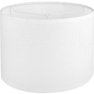 White Lamp shade, Drum Lamp Shade for Table Lamps Floor Lamp, 13" Top X 13" Bottom X 10" High White Large Line Fabric Lamp Shade, Easy Assembly Replacement Lampshade