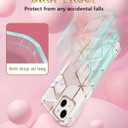 JAHOLAN Designed Case for iPhone 15 Plus Sparkle Glitter Plating Marble Protective Shockproof Slim Hard Back Cover Phone Case for iPhone 15 Plus Rose Gold