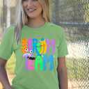 Halloween Shirt for Women Ghost Graphic T Shirts Cute Halloween Party Tee Top (Green, S)