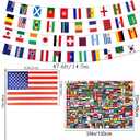 48 Countries Flag 2026 World Cup Handheld Flags & String Flag Country Flag Set World Cup Decorations Bunting Banner Grand Opening Decorations for Olympic International Football Fan Soccer Party National Day