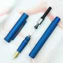Hongdian Blue Forest Metal Fountain Pen, Beautiful Tree Texture Fine Nib Writing Office Pen
