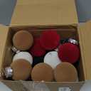 12 Pcs Velvet Christmas Balls Bulk 2.4 inch Flocked Christmas Tree Ball Xmas Plastic Decorative Hanging Ornaments Set for Xmas Tree Holiday Party Decorations (White, Green, Red, Beige)