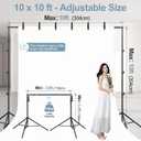 EMART 10x10FT Backdrop Stand, Photo Studio Back Drop Adjustable Stand with 6 Backdrop Clamps,2 Sandbags and Carry Bag,Heavy Duty Background Support System Kit for Photography,Parties,Wedding,Video