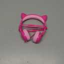 Olyre Kids Headphones with Sharing Port, Safe 85db Volume Control Light Up Cat Ear Headphones for Tablets/E-Readers, Wired Children Headphones with Microphone for School Learning Travel - Rose