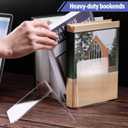 16 Pcs Book Ends Clear Acrylic Bookends for Shelves Heavy Duty Book End L Shaped Dividers Book Stopper for School Library Home Movies CDs File