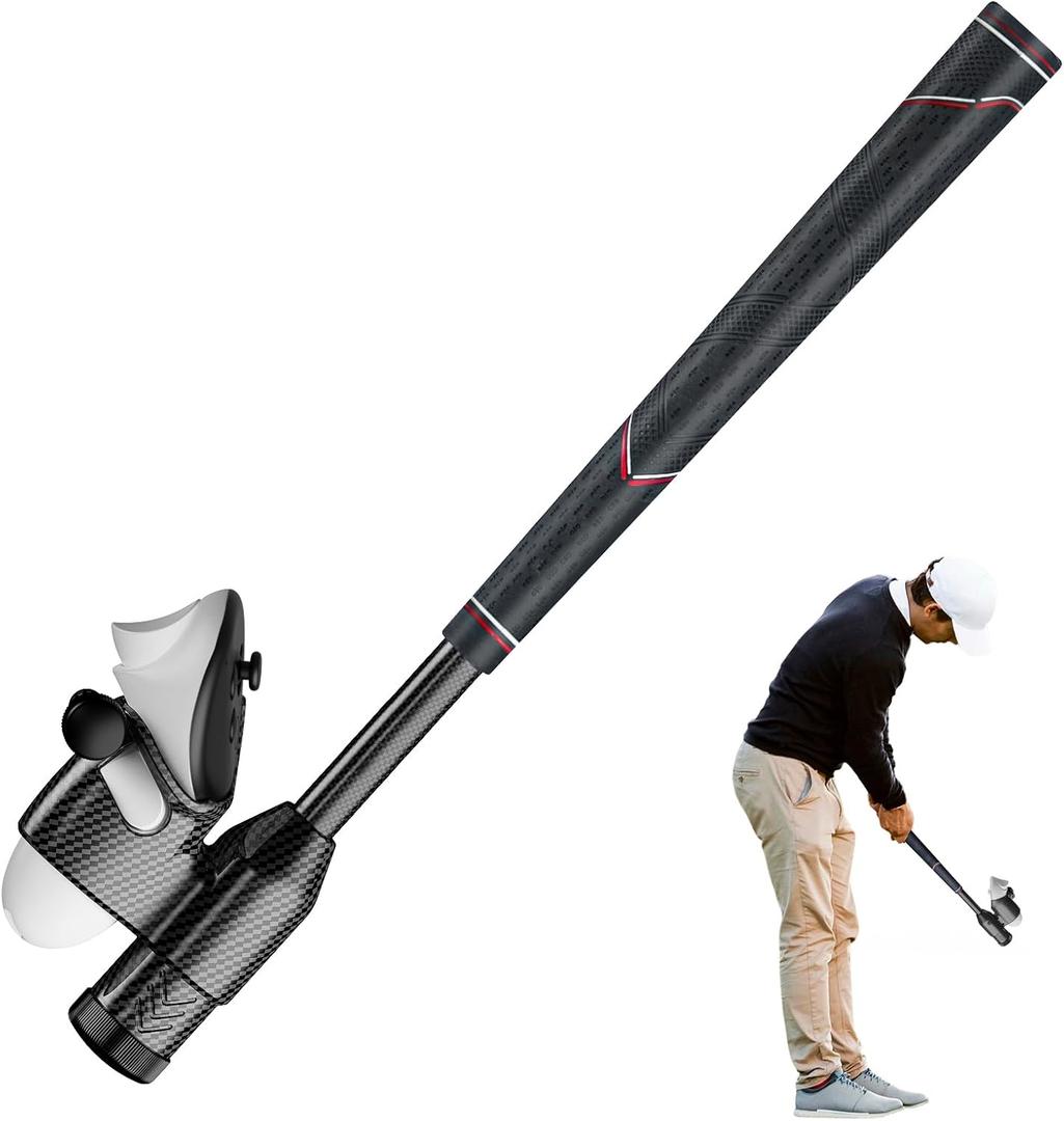 VR Golf Club Attachment Compatible with Meta Quest 3/3S, Golf Simulator with Double Lock, Non-Slip Grip, Precision Tracking & Adjustable Weight, VR Accessories for Right Controller (Black)