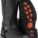 Milwaukee Leather Men's Wide-Width Classic Black Leather 11-Inch Square Toe Motorcycle Harness Boots MBM131W