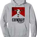 Funny Western Cowgirl vintage Cowboy Killers for girl Pullover Hoodie (Gray, L)