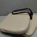 DUMOS Small Armless Home Desk Chair with Low Back Lumbar Support, Height Adjustable PU Leather Computer Task Chair with 360 Swivel Wheels, for Small Space, Kids and Adults, Beige White