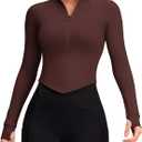 Womens Zip Up Bbl Jacket Lightweight Cropped Athletic Jacket Track Gym Workout Jackets for Running Yoga Hiking (Brown, XS)