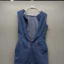 Wenrine Womens Denim Mini Dress Casual Sleeveless Crewneck Summer Jean Tank Dresses (Small)