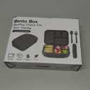 Bento Box Adult Lunch Box,Kids Child Lunch Box-Leak-Proof Bento Box with Utensil,Lunch Containers for Adults Men Women with 4 Compartments,Microwave & Dishwasher & Freezer Safe(Dark Gray)