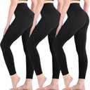 Leafigure 3 Pack Leggings for Women High Waisted Buttery Soft Yoga Pants for Workout Running Gym Athletic, Size: Large-X-Large