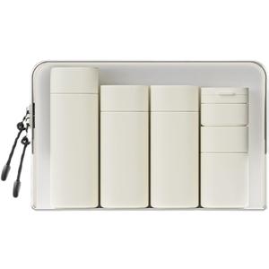 5pcs Travel Cream Dispenser Bottles Set Travel Bottles Toiletry Containers Set, TSA Approved, Travel Essentials (Beige)