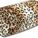 CARRIE HOME Leopard Microbead Neck Pillows Squishy Cylinder Bean Bag Pillow - 12x7 Inch Tiny Arm & Back Roll Pillow for Surgery, Travel, Airplane, Car - Support for Neck, Back, Arms, Legs and Knees (12" x 7" (Pack of 1), 1 Pack, 12x7 Inch)