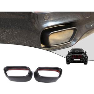 Matte Black Stainless Steel Exhaust Muffler Tail Pipe Trim Cover For BMW X5 F15 X6 F16 2014-2019(Suitable For M Sports Version)