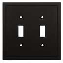 Henne Bery Modern Edge Decorative Wall Plate Switch Plate Outlet Cover, Durable Solid Zinc Alloy (Double Toggle, Matte Black)