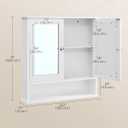 VASAGLE Bathroom Cabinet with Mirror, Wall-Mounted, 2 Mirrored Doors, 5.1"D x 22.2"W x 23"H
