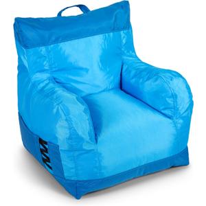 Big Joe Dorm Bean Bag Chair with Drink Holder and Pocket, Two Tone Blue Smartmax, Durable Polyester Nylon Blend, 3 feet