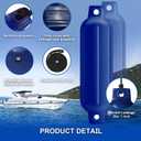 Boat Fenders 4 Pack, Ribbed Twin Eyes Boat Fenders Bumpers for Docking, Inflatable Marine Boat Bumper with 4 Ropes, 4 Needles and 1 Pump