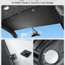 Zanch Upgraded Tesla Model X Sunshade Roof [No Gaps, Never Sag] 3PCS Heat Insulation Custom Fit Front Roof Glass Sun Shade for Model X 2020-2025, Black