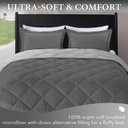 downluxe Full Size Comforter Set - Charcoal and Grey Full Comforter - Soft Bedding Sets for All Seasons -3- Piece Comforter Set Full with 2 Reversible Pillow Shams