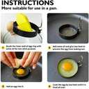 2 x 4 Inch Large Egg Rings for Frying Eggs, 2 Pack Stainless Steel Egg Cooking Rings Nonstick Round Egg Shaper Mold with Anti-scald Handle for English Muffins Pancake Cooking Griddle