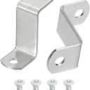 uxcell 30 Pcs 1" Offset Canvas Clips, Picture Framing Mirror Clips Z Shape Canvas Painting Mounting Clips with 2 Mounting Hole with Screws, Silver