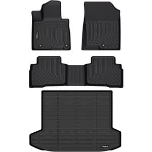Car Floor Mats & Cargo Mat Custom for 2022 2023 2024 Hyundai Tucson Hybrid All Weather Floor Mats for Tucson Hybrid 2022-2024 Trunk Mat TPE Waterproof Car Mats Full Set Black Accessories