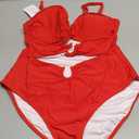 Eomenie One Piece Swimsuit for Women Ring Linked Monokini Sexy Bathing Suit Cutout Swim Suit (Large, Red)