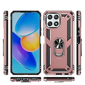 Elubugod Case for Honor X30i 5G TFY-AN00 Case Cover, Magnetic Car Mount Bracket Shell Case for Honor X8 4G TFY-LX1 TFY-LX2 TFY-LX3 TFY-L026 TFY-L036/ L316/ L326/ L336 Case Pink