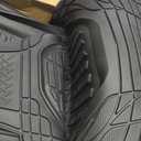 Motor Trend FlexTough 4-Piece Heavy Duty Floor Mats for Cars Trucks SUVs, Automotive Floor Mats Car Mats Full Set Front, Rear & Cargo, Trim-To-Fit Semi-Custom Deep Dish All Weather Rubber Mats - Black