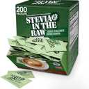 Stevia In The Raw, Plant Based Zero Calorie, No Erythritol, Sugar Substitute, Sugar-Free Sweetener for Coffee, Hot & Cold Drinks, Suitable For Diabetics, Vegan, Gluten-Free, 200 Count Packets (2  Pack)