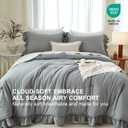Grey Ruffle Comforter Set King, Pre-Washed Shabby Chic Bedding Set, Lightweight Cottagecore Soft Romantic Cozy 1 Comforter & 2 Shams, All-Season