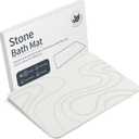 Veeloim Stone Bath Mat Diatomaceous Earth Shower Mat Non-Slip Super Absorbent Diatomite Stone Mats for Bathroom Floor/Kitchen Counter Quick Drying Natural Easy to Clean(23.6''15.4" White)