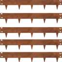 PROWORX Corten Steel Rust Landscape Edging Border, 5 Pack 42L x 7H Weather Resistant Bendable Metal Garden Lawn Edging for Landscaping, Yard Pathway (16.5 Ft Total)