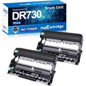 myCartridge Compatible DR730 Drum Unit Replacement for Brother DR-730 DR730 DR 730 to Compatible with MFC-L2710DW MFC-L2750DW HL-L2370DW HL-L2395DW DCP-L2550DW HL-L2350DW Printer (2 Drum, NOT Toner)