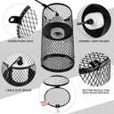 VIHOSE 2 Pcs Reptile Heat Lamp Guard with 150W Ceramic Heat Emitter Basking Anti Scald Heating Lamp Holder Mesh Cage Reptile Protection Lampshades for Lizard Snake Chick, Bulb Not Included
