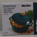 Mueller DuraCast 6 Quart Enameled Cast Iron Dutch Oven Pot with Lid, Heavy-Duty, Oven Safe up to 500 F & Across All Cooktops, Wedding Registry Ideas & Gifts, Emerald