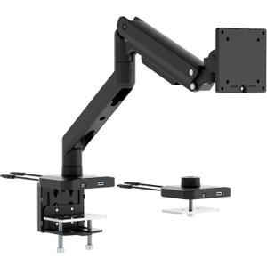 Mount-It! Proflex Series Heavy-Duty Monitor Desk Mount, Fits 1749 Ultrawide Screens, Full Motion Gas Spring Arm, 44 lbs Capacity, USB-C & USB 3.0 Ports, VESA 75/100, Clamp or Grommet Base