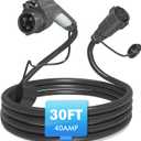 EV Charger Extension Cable, 30ft 40Amp J1772 Extension Cable Compatible with 110V-240V SAE J1772 EV Chargers, Suitable for J1772 EVs/PHEVs, Level 1/ Level 2 IP66 Car Charger Extension Cord with Bag