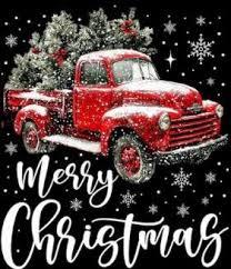  Little Red Truck Hauling a Christmas Tree Medium