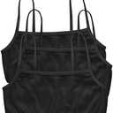 Hanes Women's Cotton String Bralette (3 Pack), M, Black